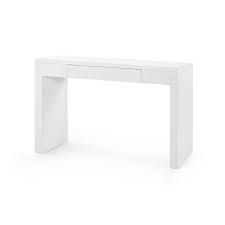 Console-White-Lacquerd Grasscloth-45in