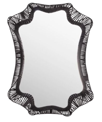 Mirror-Black Woven Rattan-Organic