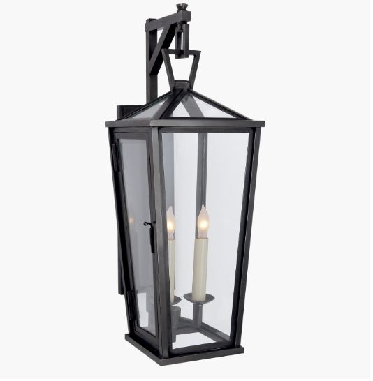 Wall Lantern-Bronze-Bracketed-Tall