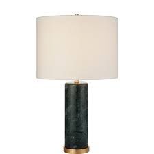 Table Lamp-Green Marble/Linen