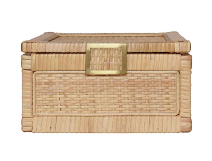 Box-Natural Rattan/Brass-S