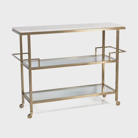 Bar Cart-Marble/Metal