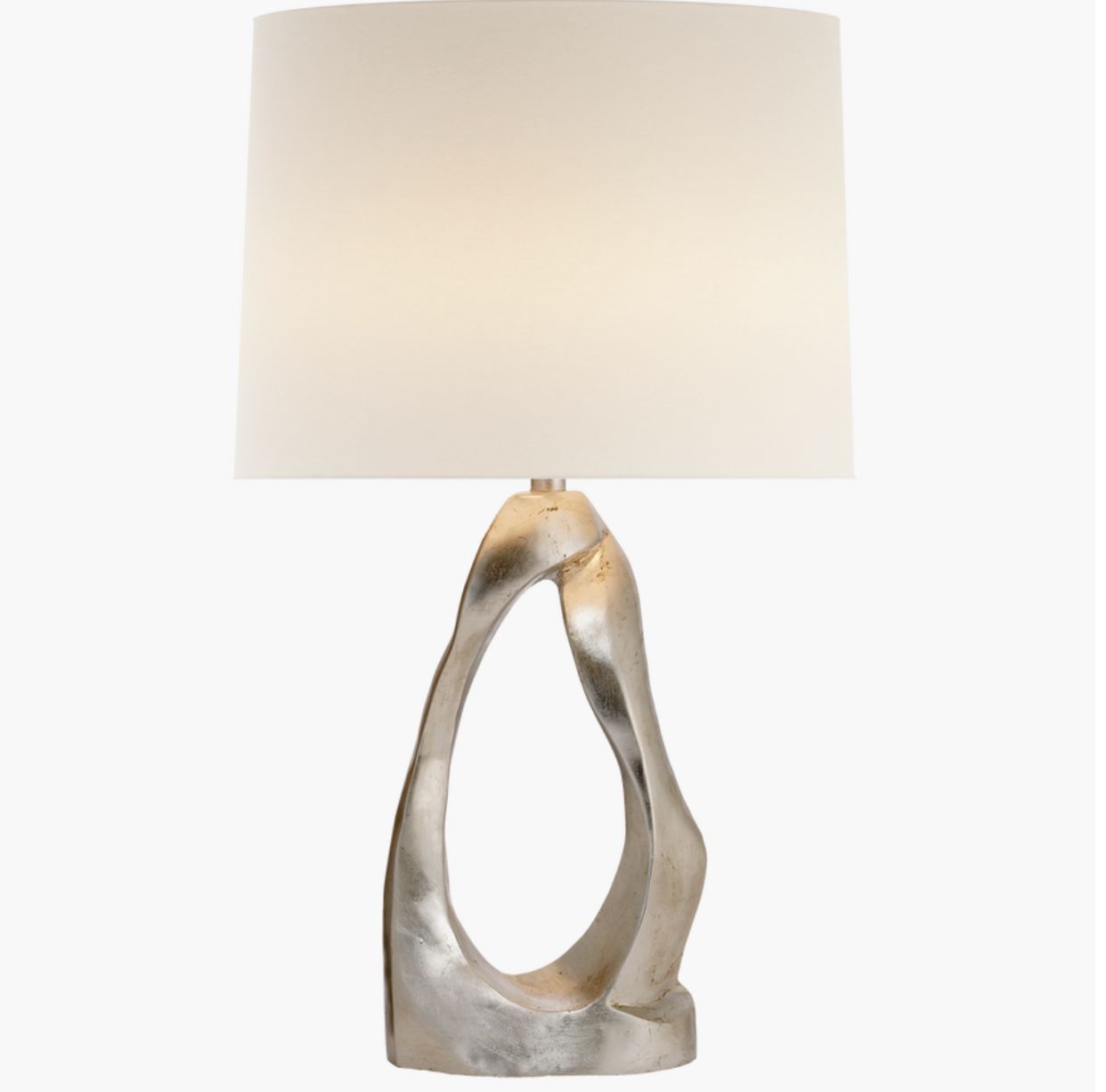 Table Lamp-Burnished Silver/Linen