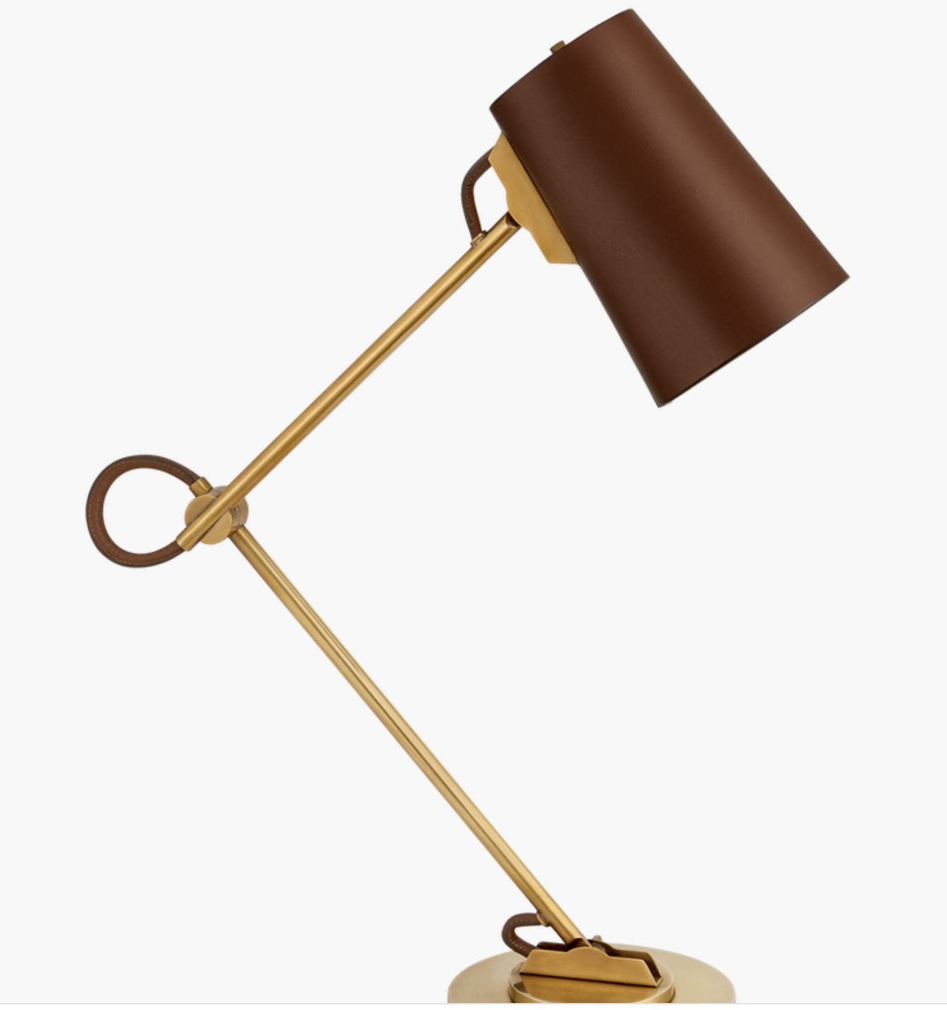 Desk Lamp-Brass/Navy Leather