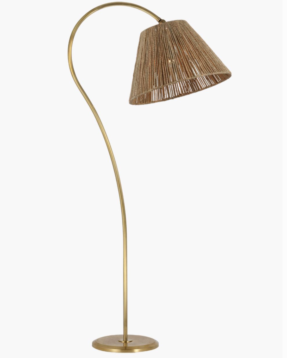 Floor Lamp-Arched Brass/Abaca Shade