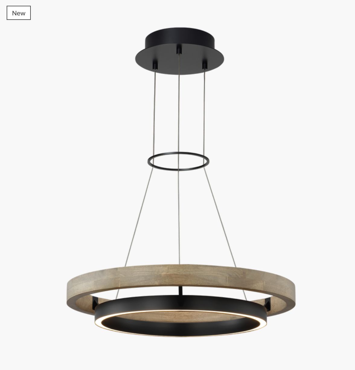 Chandelier-Matte Black/Weatered Oak