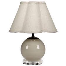 Table Lamp-Taupe-Glass/Acrylic/Rafia