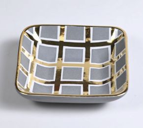 Tray-Stone/Gold-Grid