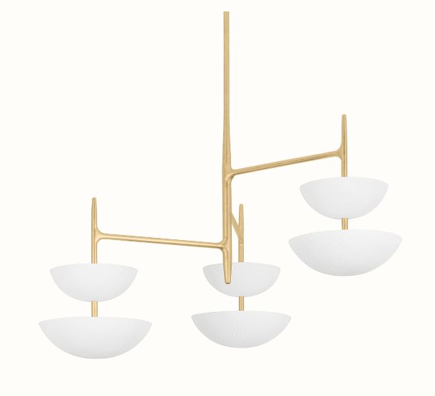 Chandelier-White Gesso Bowls