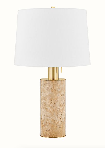 Table Lamp-Burl Veneer Base