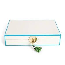 Box-White/Turquoise Lacqueur-Jewelry