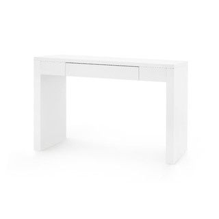 Console-White-Lacquerd Grasscloth-60.75in