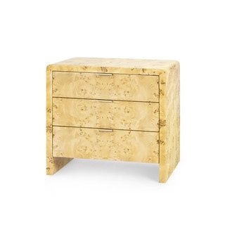 Side Table-Burl-3 Drawers
