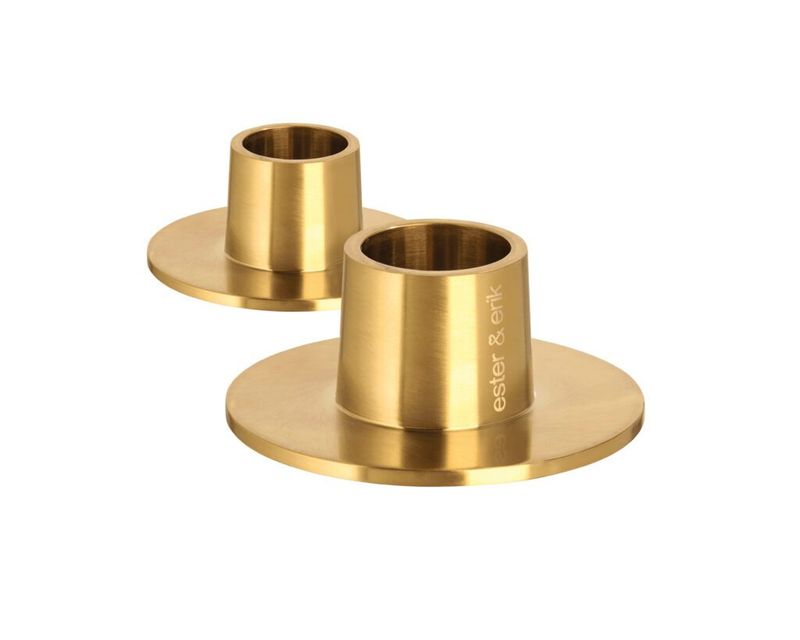 Candle Holder-Gold Matte-Set of 2