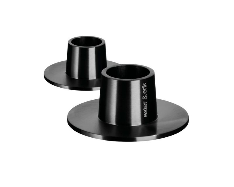 Candle Holder-Black Matte-Set of 2