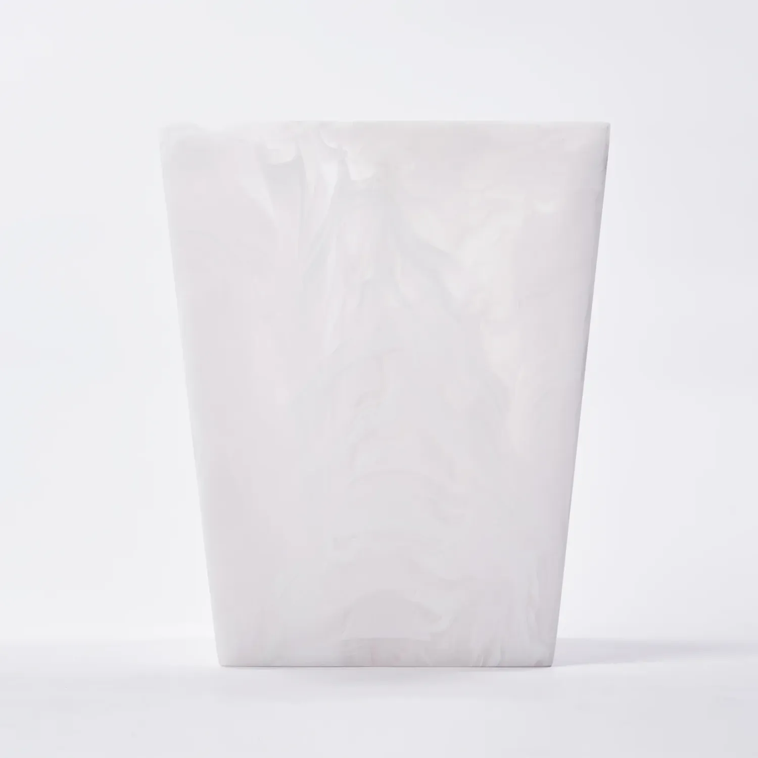 Waste Basket-White Swirl-Square