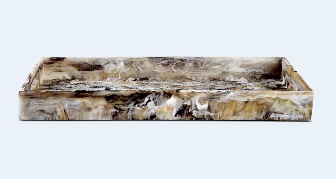 Tray-Mocha Swirl-Rectangle