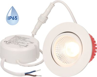 EB-LED-Spot maxLUCE SOLV-IP65 8W 230V DIM 710lm 930 Loch-Ø68mm 38° IP65 weiss
