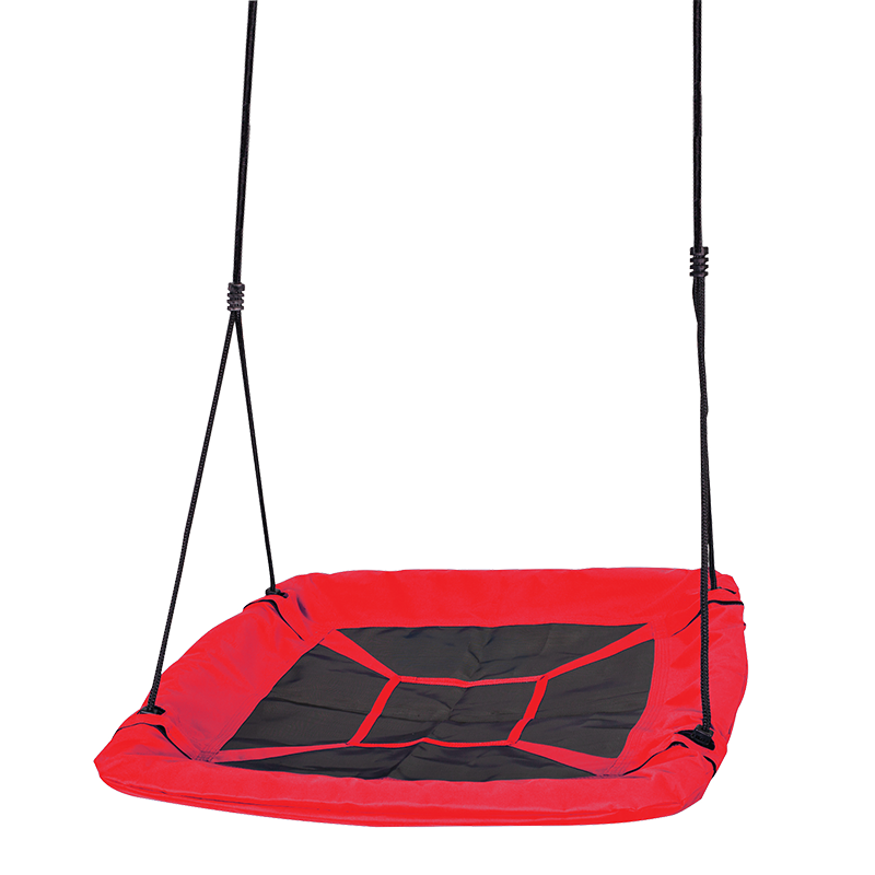 Huśtawka Ogrodowa Bocianie Gniazdo dla Dzieci Czerwona Kwadratowa 95x95cm 🛝 Bezpieczna i Wytrzymała Huśtawka Ogrodowa Bocianie Gniazdo dla Dzieci Czerwona Kwadratowa 95x95cm 🛝 Bezpieczna i Wytrzymała