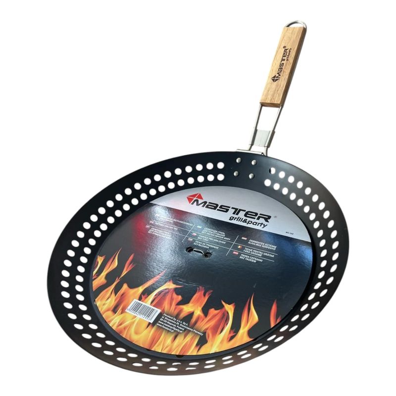Patelnia do grillowania beztłuszczowego 30cm 🥩🔥 | Stalowa + Drewniany uchwyt | Nieprzywierająca powłoka Patelnia do grillowania beztłuszczowego 30cm 🥩🔥 | Stalowa + Drewniany uchwyt | Nieprzywierająca powłoka