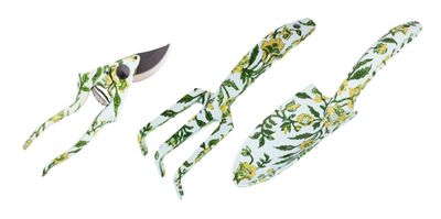 🌿 Zestaw Narzędzi Ogrodowych 3w1 🌸 Zielony Kwiatowy 🌼 Sekator + Łopatka + Pazurki – Aluminiowy