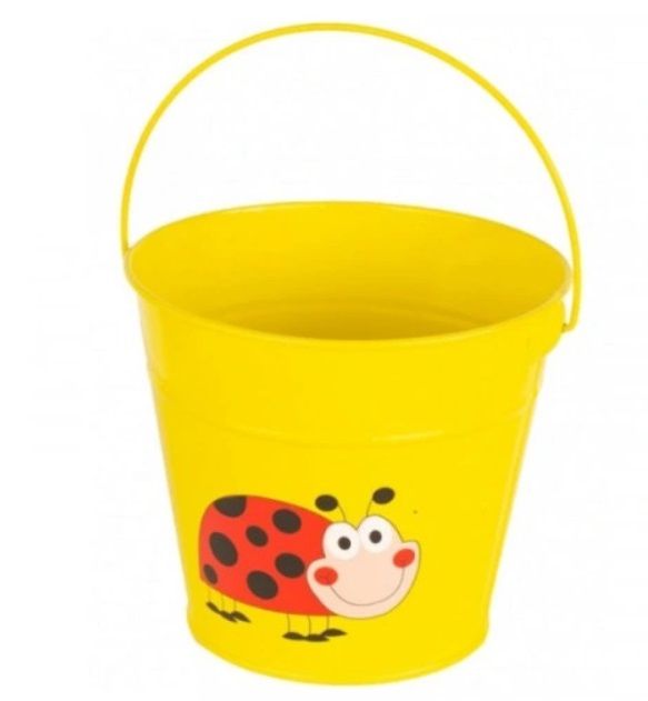 Metalowe Wiaderko dla Dzieci 🪣 | Żółte | Zabawka do Piasku i Wody | Solidne i Bezpieczne