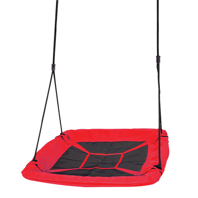 Huśtawka Ogrodowa Bocianie Gniazdo dla Dzieci Czerwona Kwadratowa 95x95cm 🛝 Bezpieczna i Wytrzymała