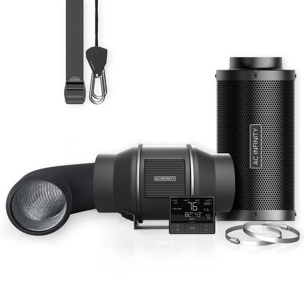 Air Filtration Kit PRO 6&quot;, Inline Fan with Smart Controller, Carbon Filter &amp; Ducting Combo