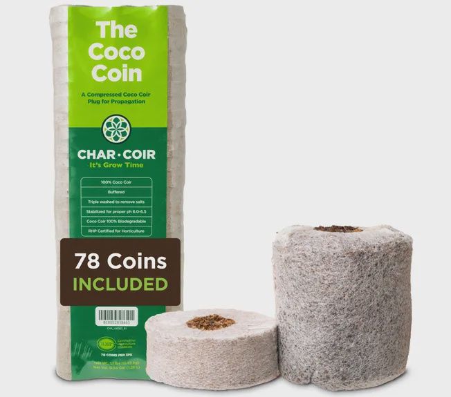 Char Coir Coco Coin, 100% RHP Certified, 78 Plugs