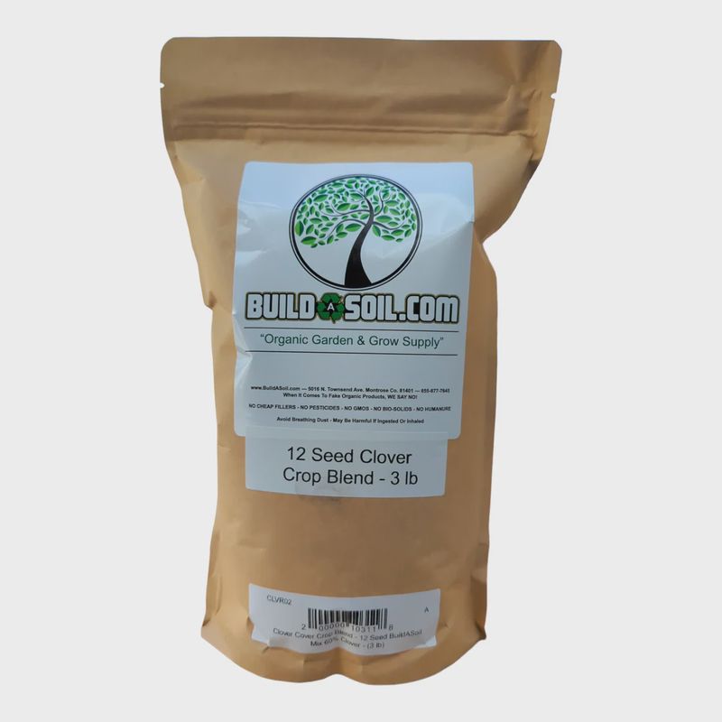 Clover Cover Crop Blend - 12 Seed BuildASoil Mix 60% Clover - 3lb Bag