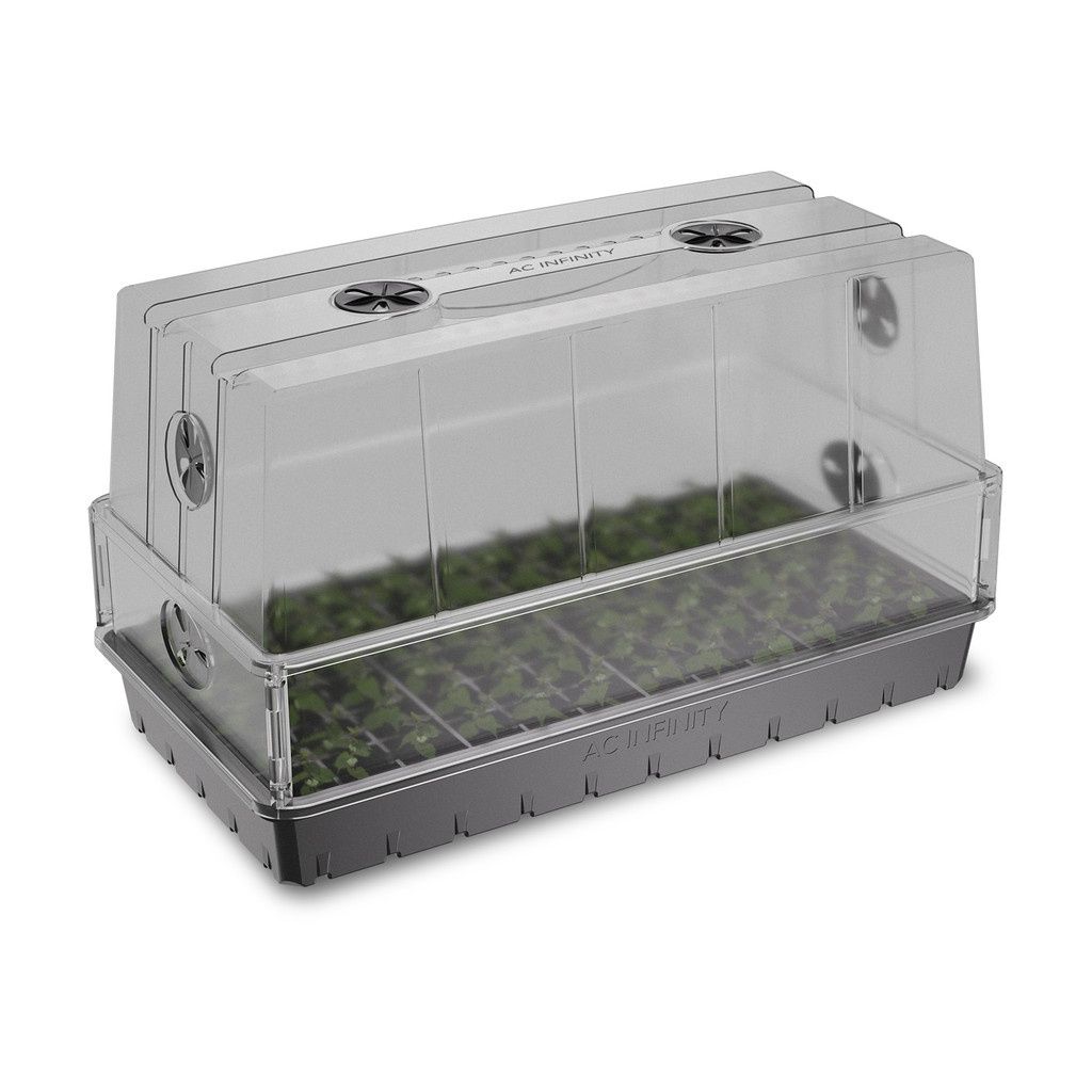 Heavy-Duty Large Humidity Dome Kit with Height Extension, 3 mm Thick Clear Dome, 6x12 Tray