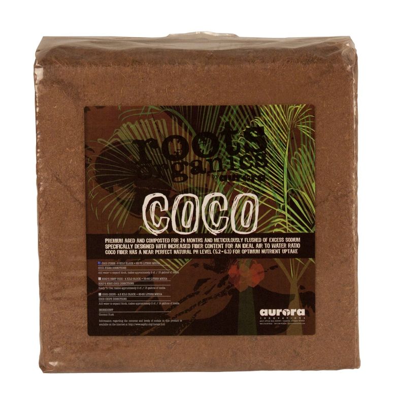 Roots Organics Coco Fiber, 12&quot; x 12&quot; Compressed Block