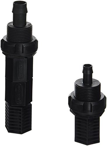 Ebb &amp; Flow Fitting Kit - 6pc - Includes 2 Extensions, 1/2in Barbed Fitting, 3/4in Fitting, and 2 Screens - Black
