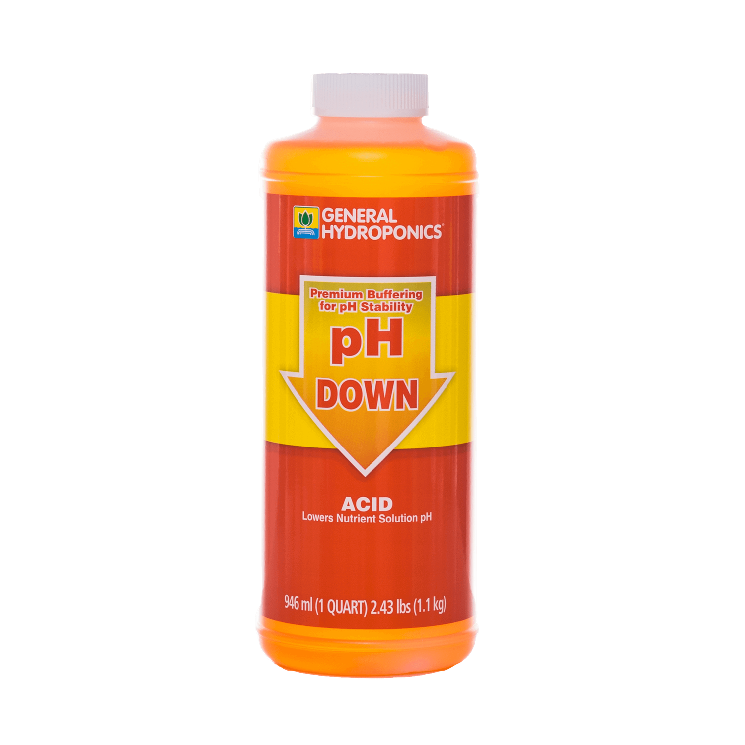 General Hydroponics pH Down, 1 quart (Liquid)