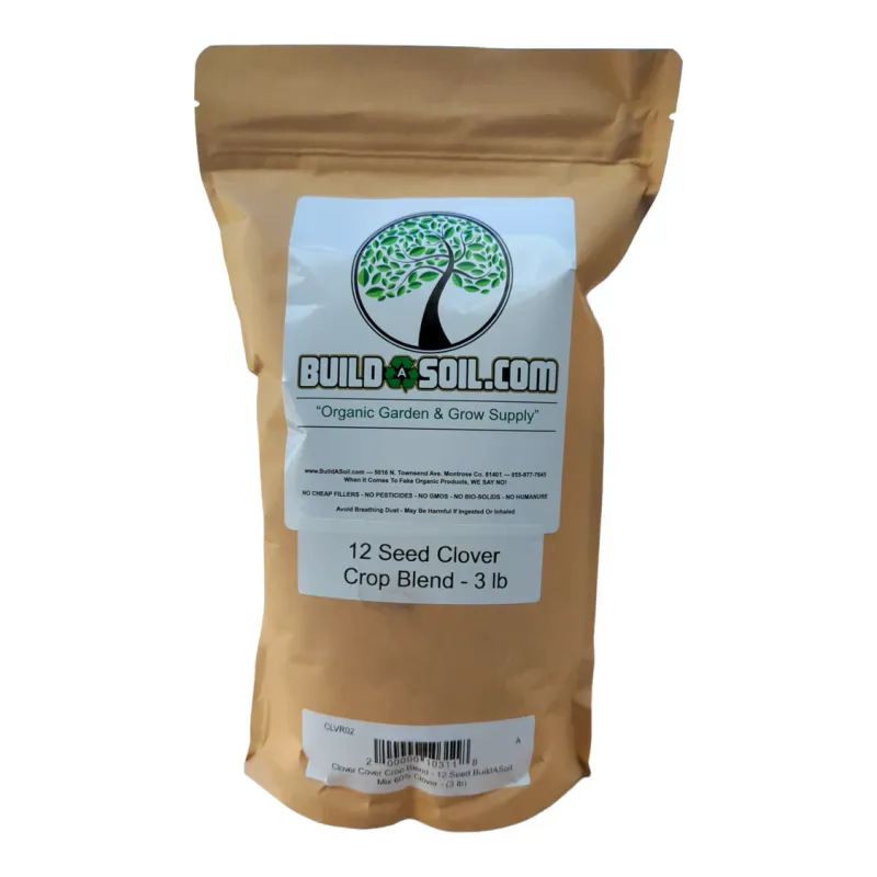 Clover Cover Crop Blend - 12 Seed BuildASoil Mix 60% Clover - 3lb Bag