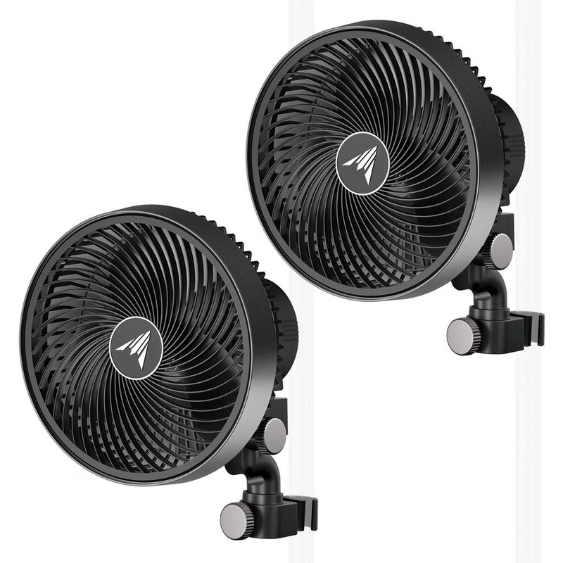CLOUDRAY S9 2-Pack, Grow Tent Clip Fan 9” with Long-Life EC Motor, 10-Level Dynamic Wind Modes &amp; Fan Speeds, 10-Level Auto Oscillation