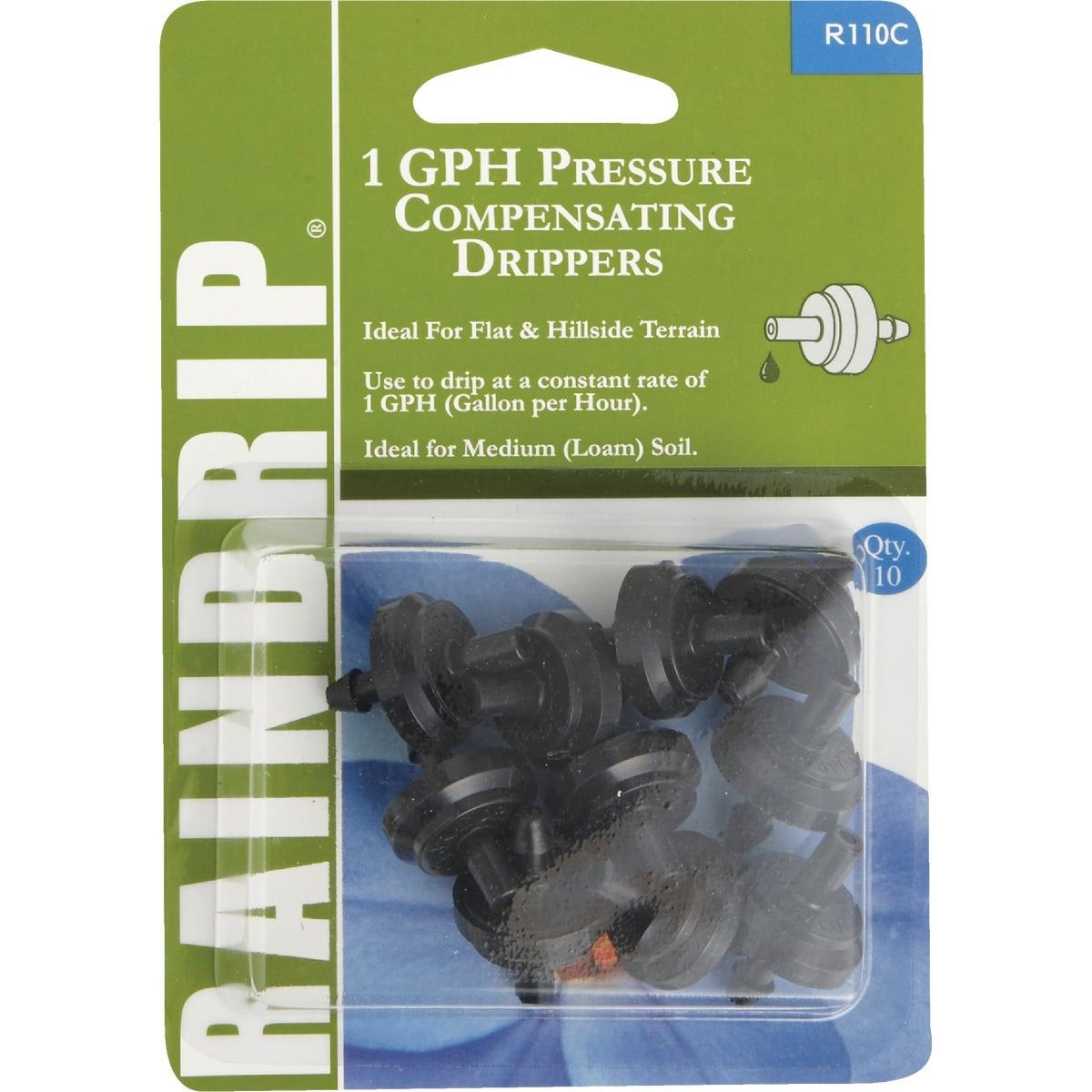 Raindrip 1 GPH Pressure Compensating Dripper - Single