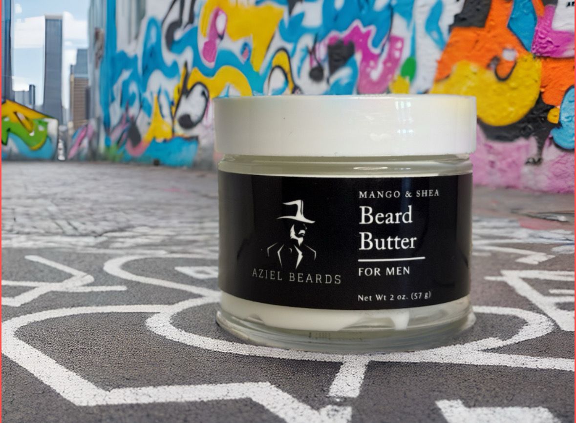 MANGO &amp; SHEA BEARD BUTTER Styles with a soft hold, melts in—never greasy.