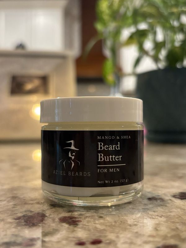MANGO &amp; SHEA BEARD BUTTER Styles with a soft hold, melts in—never greasy.
