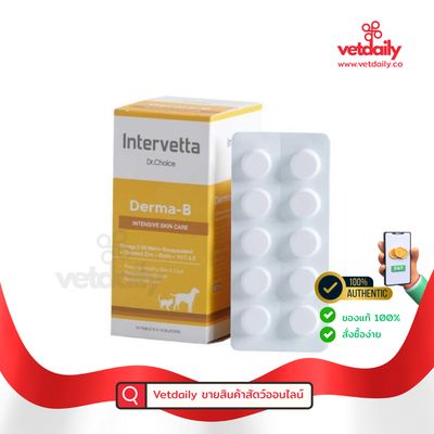 Derma-B INTERVETTA, skin supplement (Box/100tabs) Derma-B INTERVETTA, skin supplement (Box/100tabs)