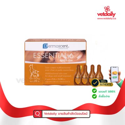 Dermoscent Essential 6 Spot-on 0-10kg, ยาหยดบำรุงขน-หนัง (Box/4tubes) Dermoscent Essential 6 Spot-on 0-10kg, ยาหยดบำรุงขน-หนัง (Box/4tubes)