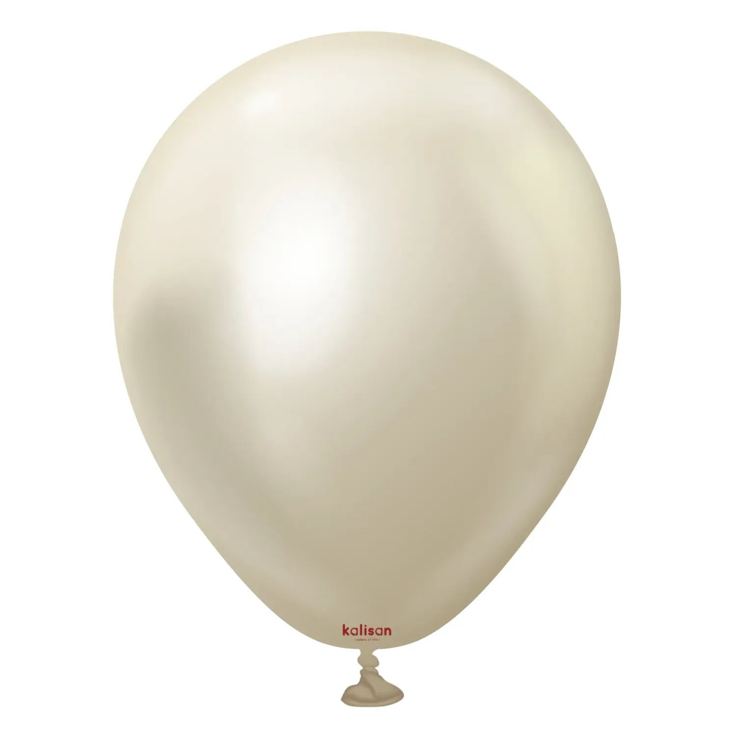 Kalisan Latex Balloons Mirror White Gold 12in - 50 pieces
