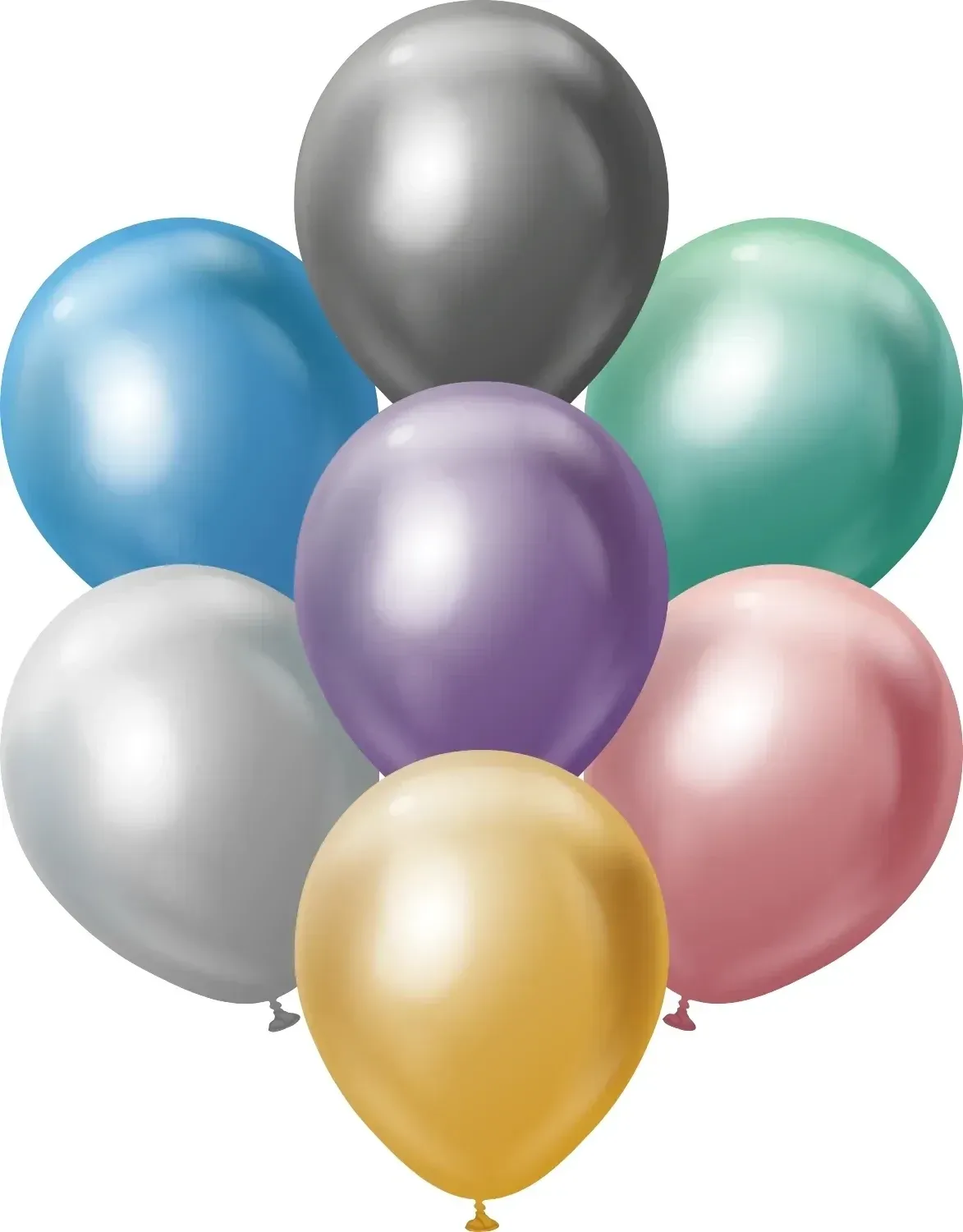 Kalisan Latex Balloons Mirror Assorted (Mix) 12in - 50 pieces