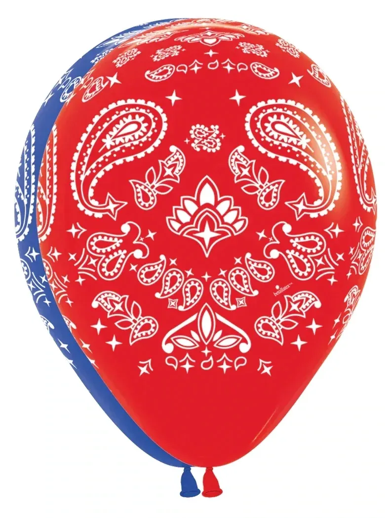 Betallatex Latex Balloons Printed Bandana 11in - 50 pieces