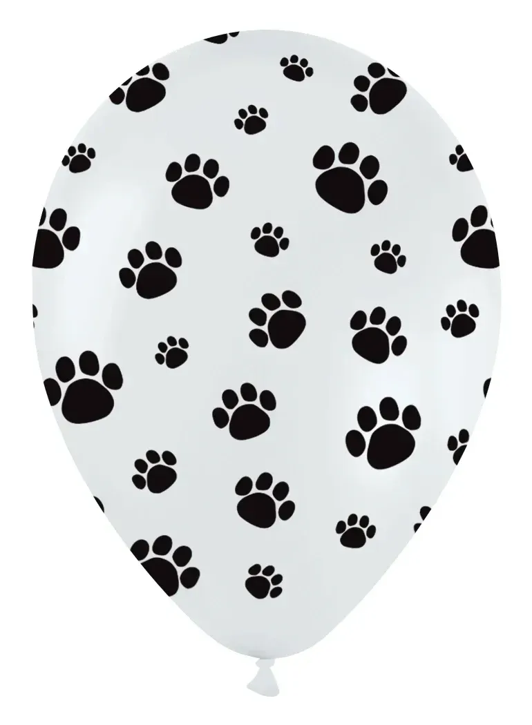 Betallatex Latex Balloons Printed Paw Print 11in - 50 pieces