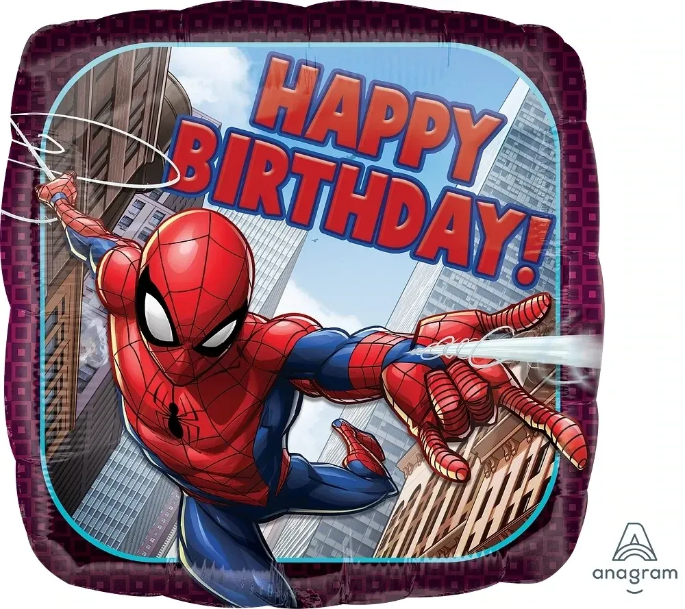18" Spiderman Happy Birthday Foil Balloon