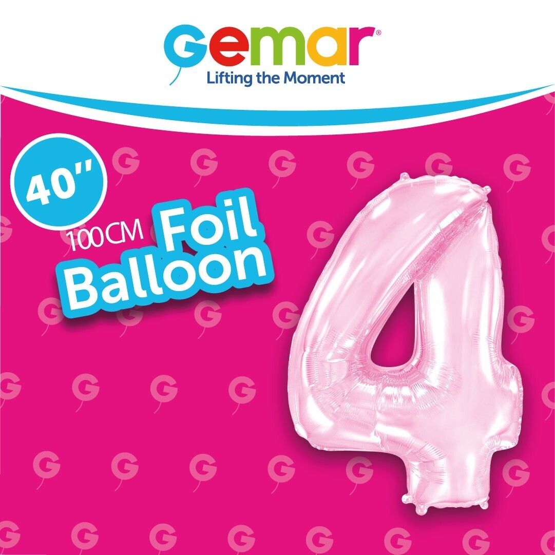 Foil Balloon Number 4 Pastel Pink 40in