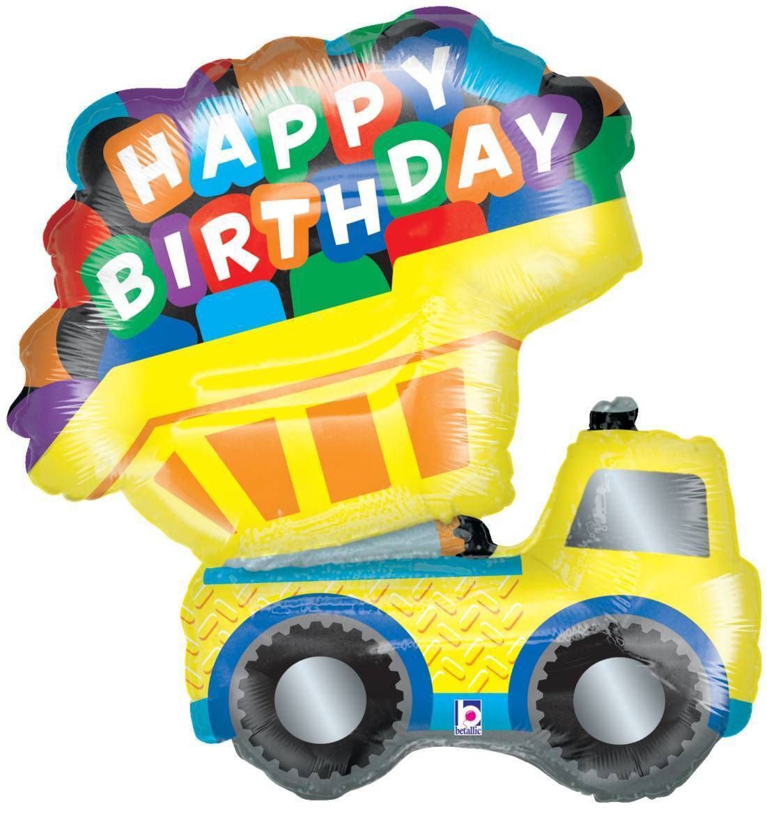 Foil Balloon Dump Truck Birthday Helium Shape 33in