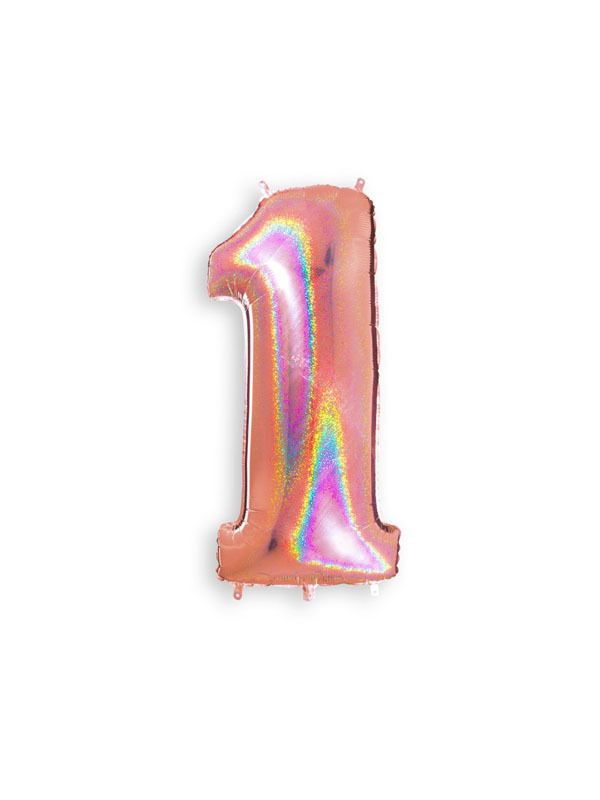 Foil Balloon Number 1 Rose Gold 34in
