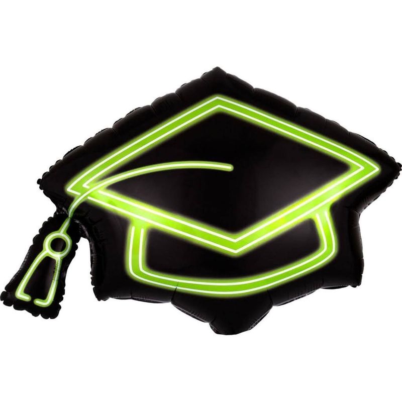 Foil Balloon Neon Grad Cap 31in